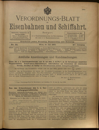 Verordnungs-Blatt für Eisenbahnen und Schiffahrt: Veröffentlichungen in Tarif- und Transport-Angelegenheiten