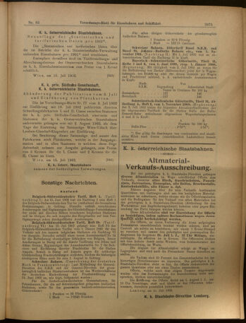 Verordnungs-Blatt für Eisenbahnen und Schiffahrt: Veröffentlichungen in Tarif- und Transport-Angelegenheiten 19020719 Seite: 15