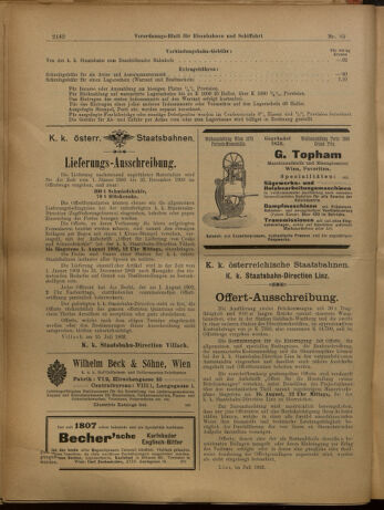 Verordnungs-Blatt für Eisenbahnen und Schiffahrt: Veröffentlichungen in Tarif- und Transport-Angelegenheiten 19020726 Seite: 14