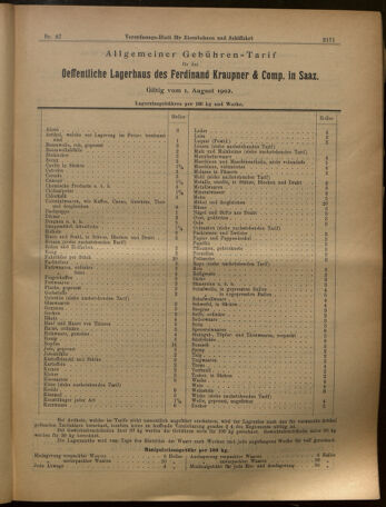 Verordnungs-Blatt für Eisenbahnen und Schiffahrt: Veröffentlichungen in Tarif- und Transport-Angelegenheiten 19020731 Seite: 7