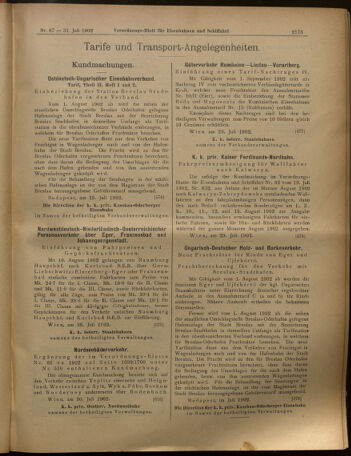 Verordnungs-Blatt für Eisenbahnen und Schiffahrt: Veröffentlichungen in Tarif- und Transport-Angelegenheiten 19020731 Seite: 9