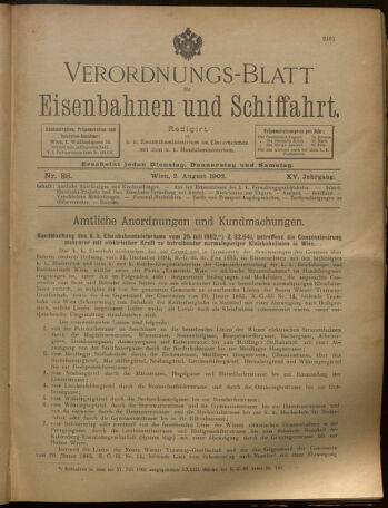 Verordnungs-Blatt für Eisenbahnen und Schiffahrt: Veröffentlichungen in Tarif- und Transport-Angelegenheiten