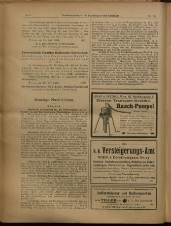 Verordnungs-Blatt für Eisenbahnen und Schiffahrt: Veröffentlichungen in Tarif- und Transport-Angelegenheiten 19020805 Seite: 18