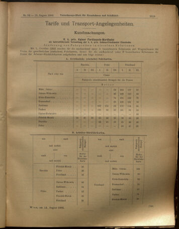 Verordnungs-Blatt für Eisenbahnen und Schiffahrt: Veröffentlichungen in Tarif- und Transport-Angelegenheiten 19020819 Seite: 11