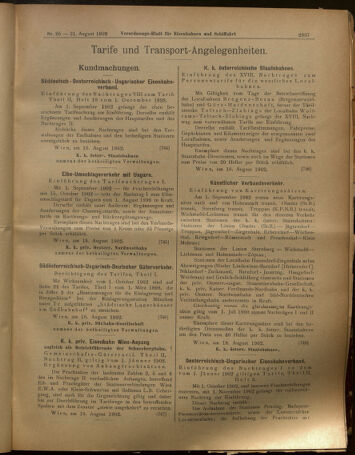 Verordnungs-Blatt für Eisenbahnen und Schiffahrt: Veröffentlichungen in Tarif- und Transport-Angelegenheiten 19020821 Seite: 9