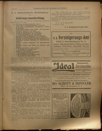 Verordnungs-Blatt für Eisenbahnen und Schiffahrt: Veröffentlichungen in Tarif- und Transport-Angelegenheiten 19020826 Seite: 13