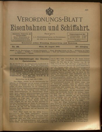 Verordnungs-Blatt für Eisenbahnen und Schiffahrt: Veröffentlichungen in Tarif- und Transport-Angelegenheiten 19020830 Seite: 1