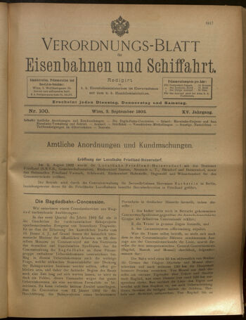 Verordnungs-Blatt für Eisenbahnen und Schiffahrt: Veröffentlichungen in Tarif- und Transport-Angelegenheiten 19020902 Seite: 1