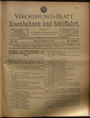 Verordnungs-Blatt für Eisenbahnen und Schiffahrt: Veröffentlichungen in Tarif- und Transport-Angelegenheiten 19020904 Seite: 1