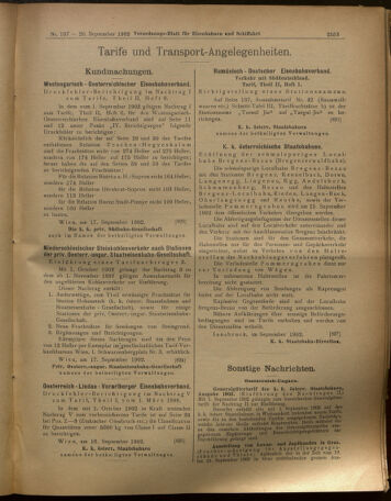 Verordnungs-Blatt für Eisenbahnen und Schiffahrt: Veröffentlichungen in Tarif- und Transport-Angelegenheiten 19020920 Seite: 9