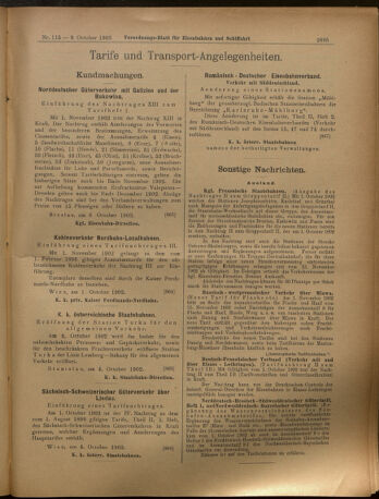 Verordnungs-Blatt für Eisenbahnen und Schiffahrt: Veröffentlichungen in Tarif- und Transport-Angelegenheiten 19021009 Seite: 7