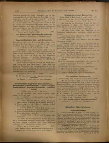 Verordnungs-Blatt für Eisenbahnen und Schiffahrt: Veröffentlichungen in Tarif- und Transport-Angelegenheiten 19021011 Seite: 18