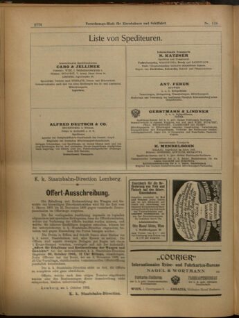 Verordnungs-Blatt für Eisenbahnen und Schiffahrt: Veröffentlichungen in Tarif- und Transport-Angelegenheiten 19021016 Seite: 20