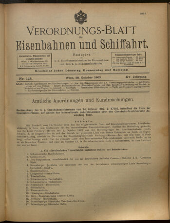 Verordnungs-Blatt für Eisenbahnen und Schiffahrt: Veröffentlichungen in Tarif- und Transport-Angelegenheiten 19021028 Seite: 1