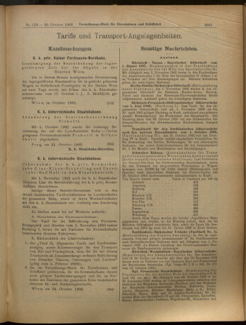 Verordnungs-Blatt für Eisenbahnen und Schiffahrt: Veröffentlichungen in Tarif- und Transport-Angelegenheiten 19021028 Seite: 9