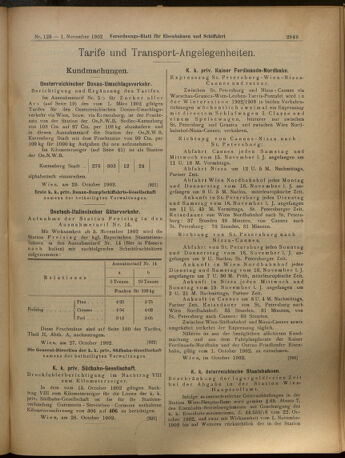 Verordnungs-Blatt für Eisenbahnen und Schiffahrt: Veröffentlichungen in Tarif- und Transport-Angelegenheiten 19021101 Seite: 9