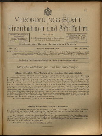 Verordnungs-Blatt für Eisenbahnen und Schiffahrt: Veröffentlichungen in Tarif- und Transport-Angelegenheiten 19021104 Seite: 1