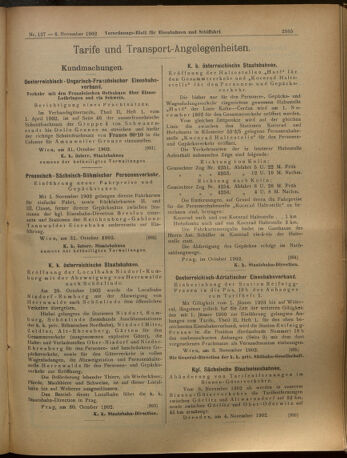 Verordnungs-Blatt für Eisenbahnen und Schiffahrt: Veröffentlichungen in Tarif- und Transport-Angelegenheiten 19021106 Seite: 9