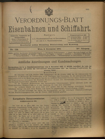 Verordnungs-Blatt für Eisenbahnen und Schiffahrt: Veröffentlichungen in Tarif- und Transport-Angelegenheiten 19021108 Seite: 1