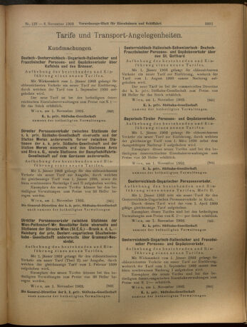 Verordnungs-Blatt für Eisenbahnen und Schiffahrt: Veröffentlichungen in Tarif- und Transport-Angelegenheiten 19021108 Seite: 9