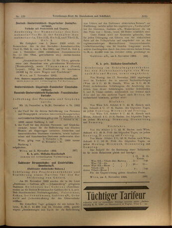 Verordnungs-Blatt für Eisenbahnen und Schiffahrt: Veröffentlichungen in Tarif- und Transport-Angelegenheiten 19021111 Seite: 15