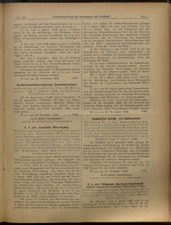 Verordnungs-Blatt für Eisenbahnen und Schiffahrt: Veröffentlichungen in Tarif- und Transport-Angelegenheiten 19021118 Seite: 11