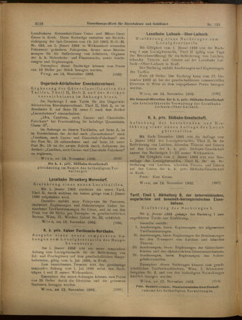 Verordnungs-Blatt für Eisenbahnen und Schiffahrt: Veröffentlichungen in Tarif- und Transport-Angelegenheiten 19021118 Seite: 12