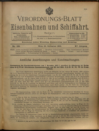 Verordnungs-Blatt für Eisenbahnen und Schiffahrt: Veröffentlichungen in Tarif- und Transport-Angelegenheiten 19021120 Seite: 1