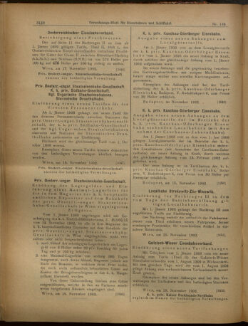 Verordnungs-Blatt für Eisenbahnen und Schiffahrt: Veröffentlichungen in Tarif- und Transport-Angelegenheiten 19021120 Seite: 10