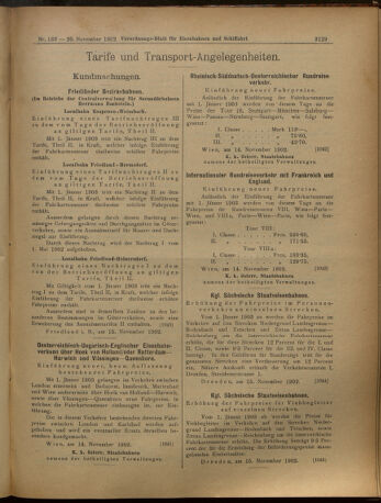 Verordnungs-Blatt für Eisenbahnen und Schiffahrt: Veröffentlichungen in Tarif- und Transport-Angelegenheiten 19021120 Seite: 9