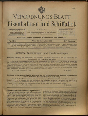 Verordnungs-Blatt für Eisenbahnen und Schiffahrt: Veröffentlichungen in Tarif- und Transport-Angelegenheiten 19021122 Seite: 1