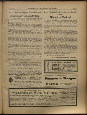 Verordnungs-Blatt für Eisenbahnen und Schiffahrt: Veröffentlichungen in Tarif- und Transport-Angelegenheiten 19021122 Seite: 7