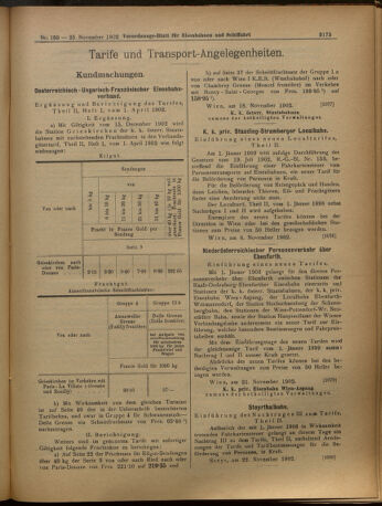 Verordnungs-Blatt für Eisenbahnen und Schiffahrt: Veröffentlichungen in Tarif- und Transport-Angelegenheiten 19021125 Seite: 11