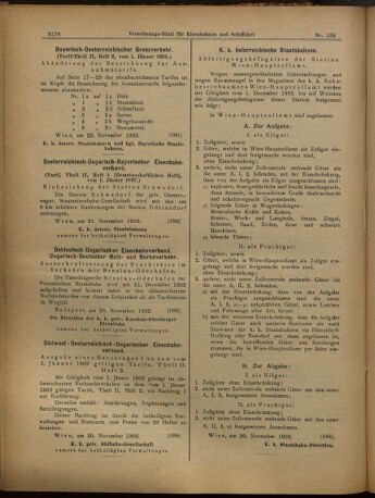 Verordnungs-Blatt für Eisenbahnen und Schiffahrt: Veröffentlichungen in Tarif- und Transport-Angelegenheiten 19021125 Seite: 12