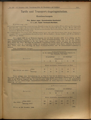 Verordnungs-Blatt für Eisenbahnen und Schiffahrt: Veröffentlichungen in Tarif- und Transport-Angelegenheiten 19021127 Seite: 5