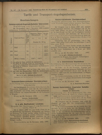 Verordnungs-Blatt für Eisenbahnen und Schiffahrt: Veröffentlichungen in Tarif- und Transport-Angelegenheiten 19021129 Seite: 7