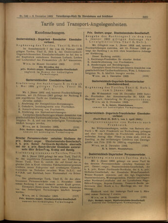 Verordnungs-Blatt für Eisenbahnen und Schiffahrt: Veröffentlichungen in Tarif- und Transport-Angelegenheiten 19021206 Seite: 9