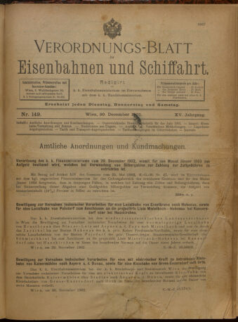 Verordnungs-Blatt für Eisenbahnen und Schiffahrt: Veröffentlichungen in Tarif- und Transport-Angelegenheiten 19021230 Seite: 1