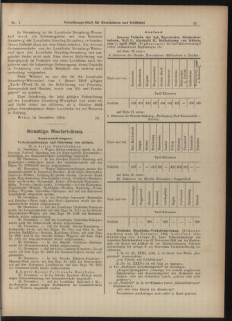 Verordnungs-Blatt für Eisenbahnen und Schiffahrt: Veröffentlichungen in Tarif- und Transport-Angelegenheiten 19030101 Seite: 11