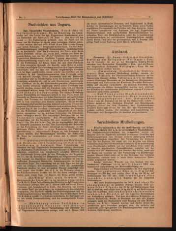 Verordnungs-Blatt für Eisenbahnen und Schiffahrt: Veröffentlichungen in Tarif- und Transport-Angelegenheiten 19030101 Seite: 7