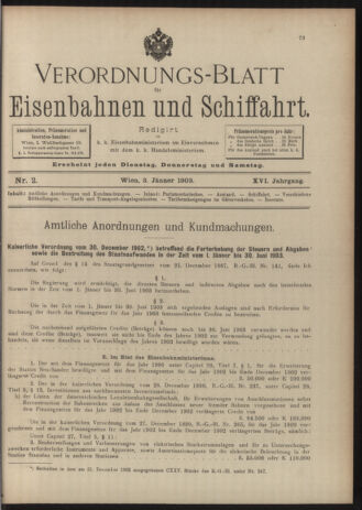 Verordnungs-Blatt für Eisenbahnen und Schiffahrt: Veröffentlichungen in Tarif- und Transport-Angelegenheiten 19030103 Seite: 1