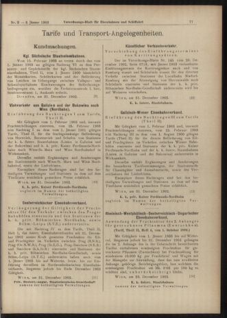 Verordnungs-Blatt für Eisenbahnen und Schiffahrt: Veröffentlichungen in Tarif- und Transport-Angelegenheiten 19030103 Seite: 5