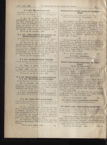 Verordnungs-Blatt für Eisenbahnen und Schiffahrt: Veröffentlichungen in Tarif- und Transport-Angelegenheiten 19030105 Seite: 10