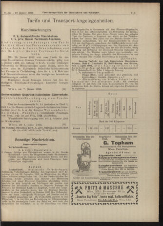 Verordnungs-Blatt für Eisenbahnen und Schiffahrt: Veröffentlichungen in Tarif- und Transport-Angelegenheiten 19030110 Seite: 7