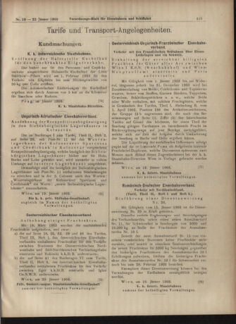 Verordnungs-Blatt für Eisenbahnen und Schiffahrt: Veröffentlichungen in Tarif- und Transport-Angelegenheiten 19030122 Seite: 19