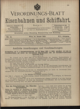 Verordnungs-Blatt für Eisenbahnen und Schiffahrt: Veröffentlichungen in Tarif- und Transport-Angelegenheiten 19030124 Seite: 1