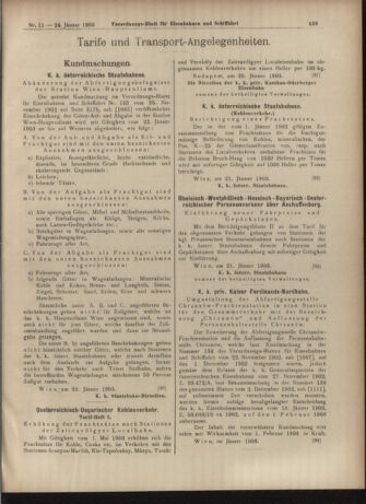 Verordnungs-Blatt für Eisenbahnen und Schiffahrt: Veröffentlichungen in Tarif- und Transport-Angelegenheiten 19030124 Seite: 15