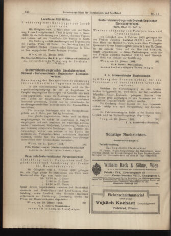 Verordnungs-Blatt für Eisenbahnen und Schiffahrt: Veröffentlichungen in Tarif- und Transport-Angelegenheiten 19030124 Seite: 16