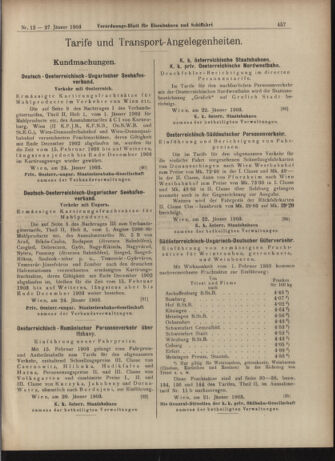 Verordnungs-Blatt für Eisenbahnen und Schiffahrt: Veröffentlichungen in Tarif- und Transport-Angelegenheiten 19030127 Seite: 9