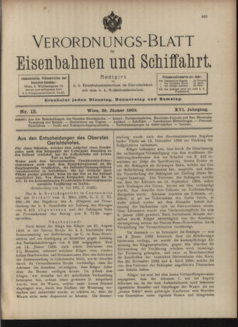 Verordnungs-Blatt für Eisenbahnen und Schiffahrt: Veröffentlichungen in Tarif- und Transport-Angelegenheiten 19030129 Seite: 1